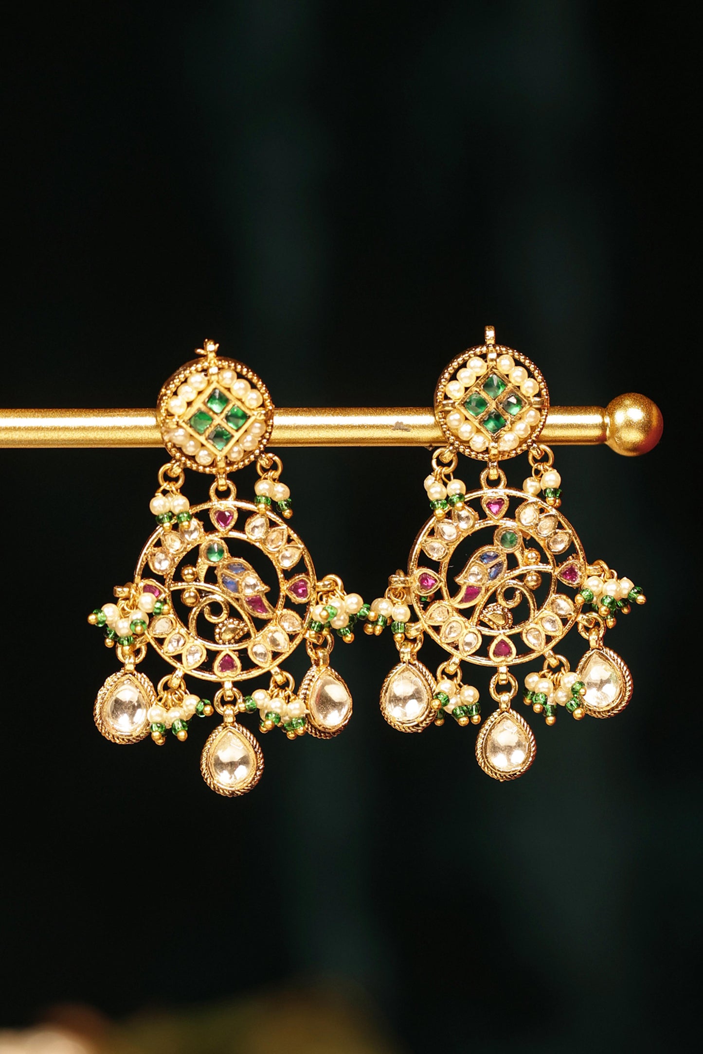 Multicolor Stone Pendant Necklace Set – Traditional Indian Jewelry