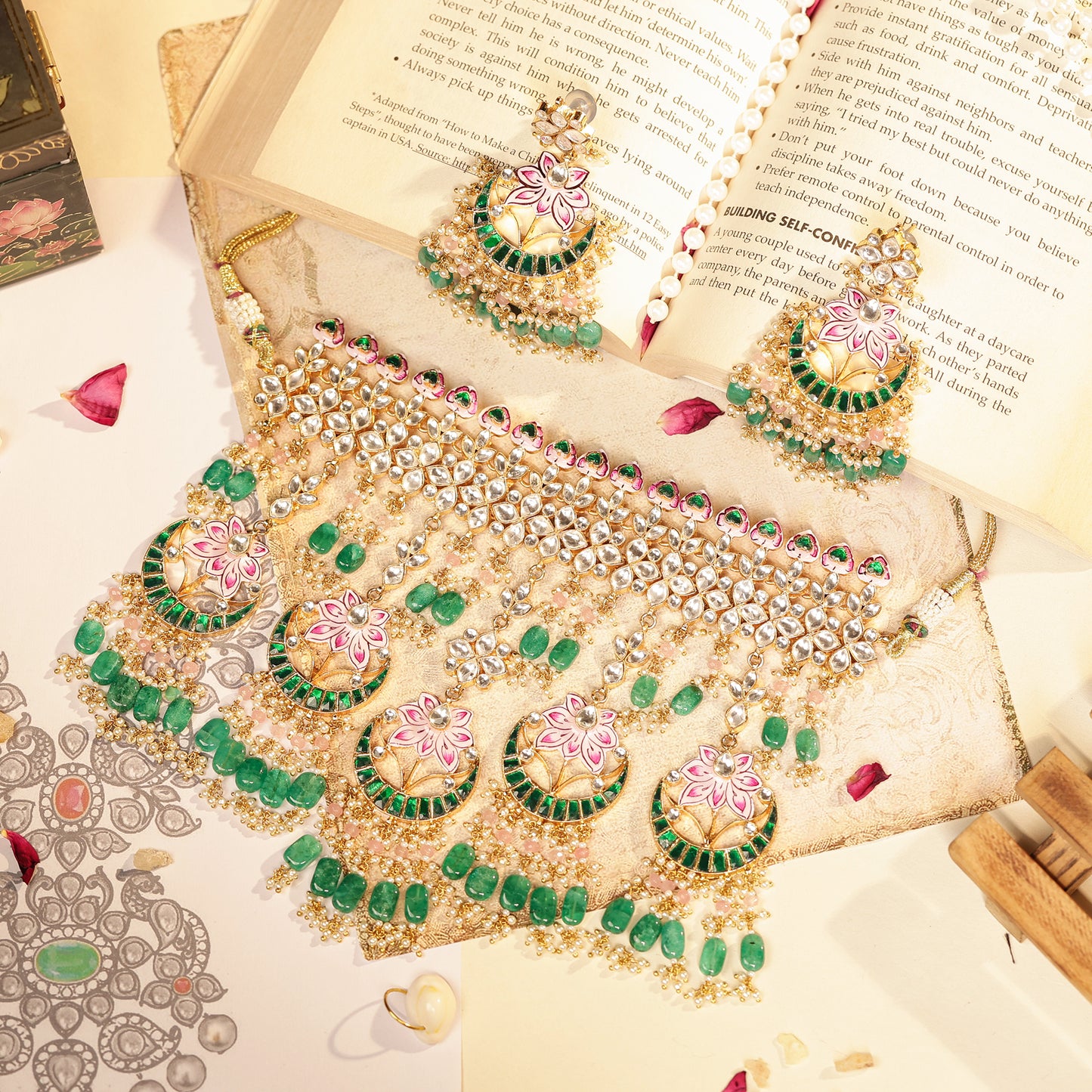 RAJESHWARI Multicolor Kundan Bridal Choker Set Necklace Jewelry