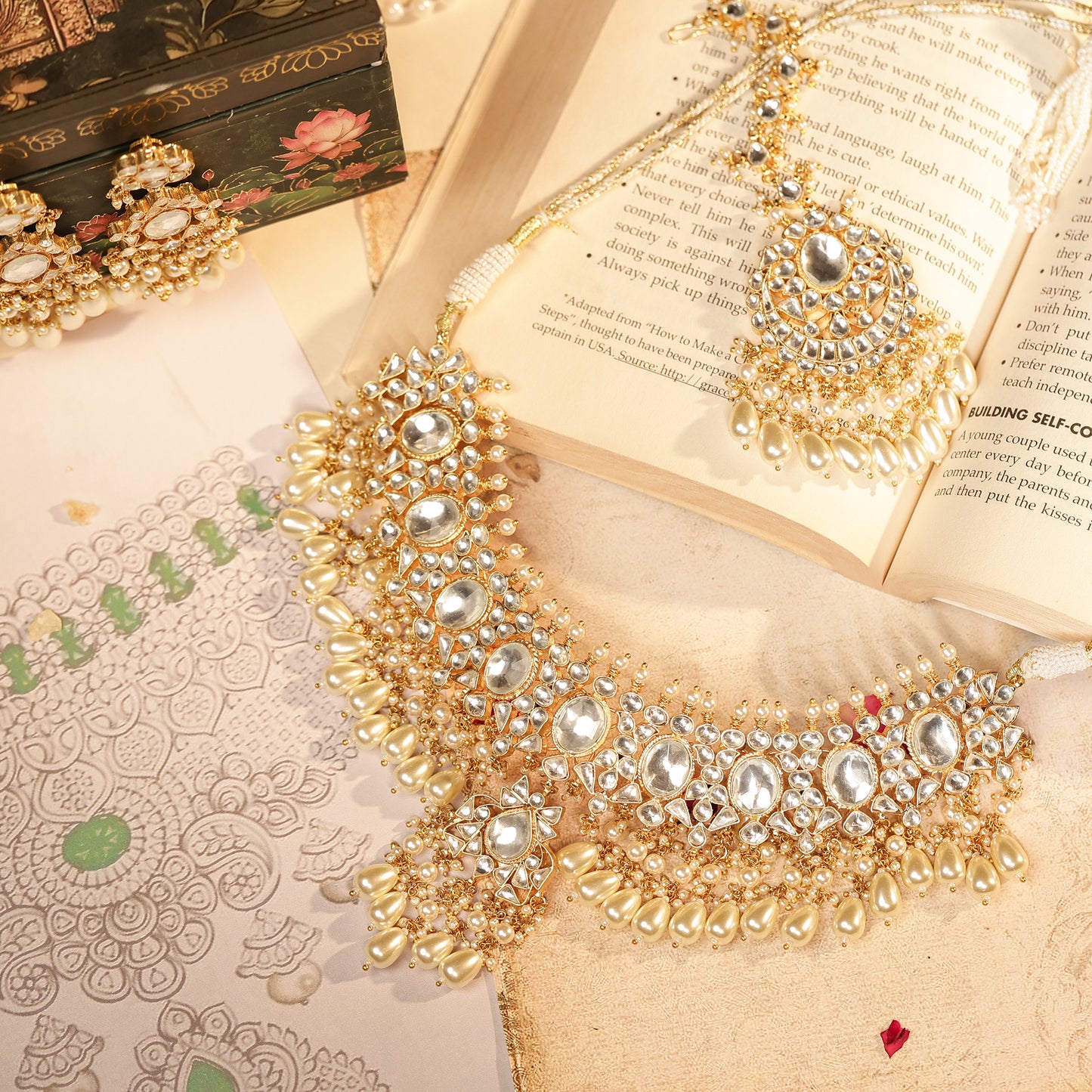 Vintage Style White Pearl Bridal Choker Set, Look Wedding Jewelry, Classic Pearl Necklace