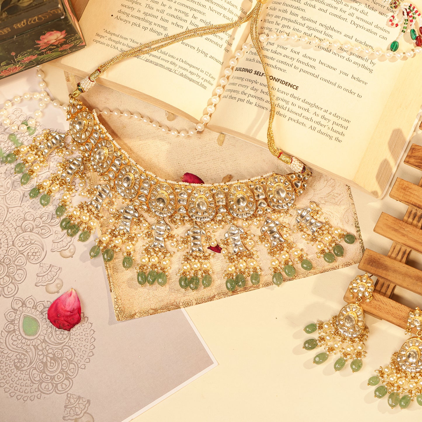 Royal Style Kundan Bridal Choker Set, Ethnic Indian Wedding Jewelry