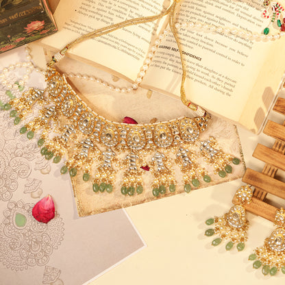 Royal Style Kundan Bridal Choker Set, Ethnic Indian Wedding Jewelry