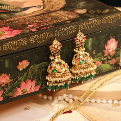 Handcrafted Multicolor Kundan Bridal Choker with Tikka Wedding Necklace Set Jewelry