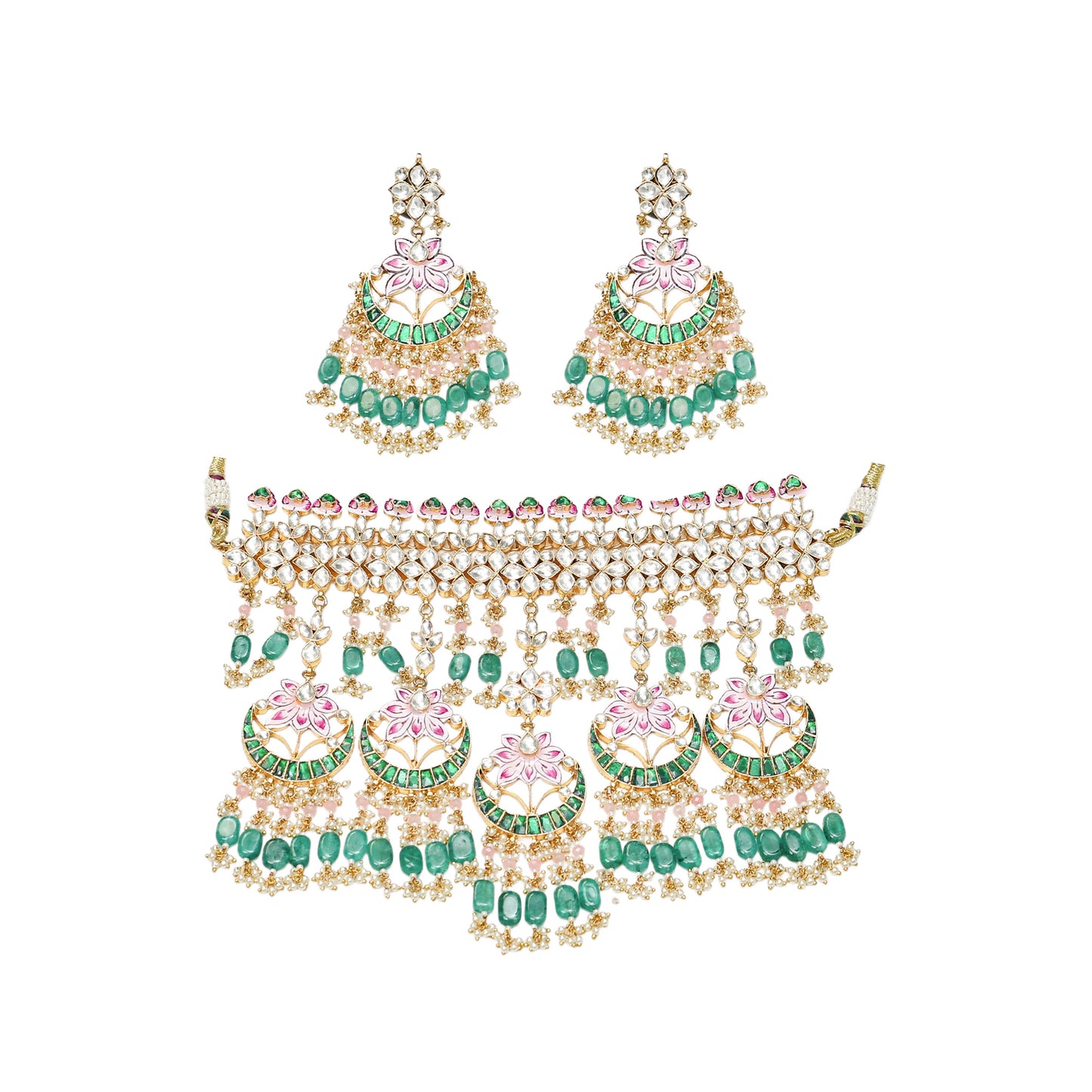 RAJESHWARI Multicolor Kundan Bridal Choker Set Necklace Jewelry