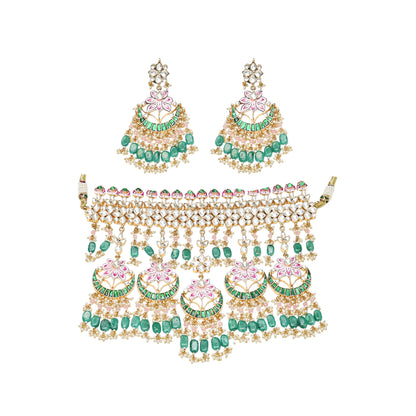 RAJESHWARI Multicolor Kundan Bridal Choker Set Necklace Jewelry