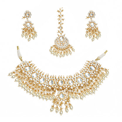 Vintage Style White Pearl Bridal Choker Set, Look Wedding Jewelry, Classic Pearl Necklace