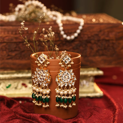 Harshita Designer Green Bead Pearl Kundan Choker Set for Weddings