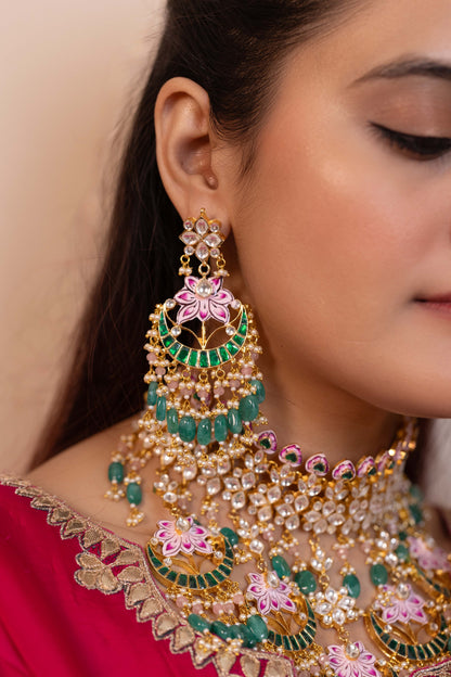 RAJESHWARI Multicolor Kundan Bridal Choker Set Necklace Jewelry