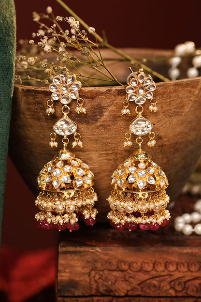 Vasundhara Premium Pink Drop Bridal Necklace & Earring Set for Brides