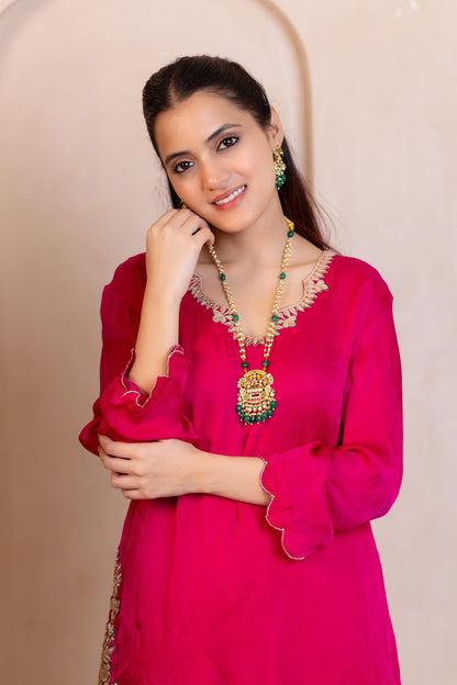 Pearl Green Stone Pendant Necklace & Earrings Set – Bridal Jewelry