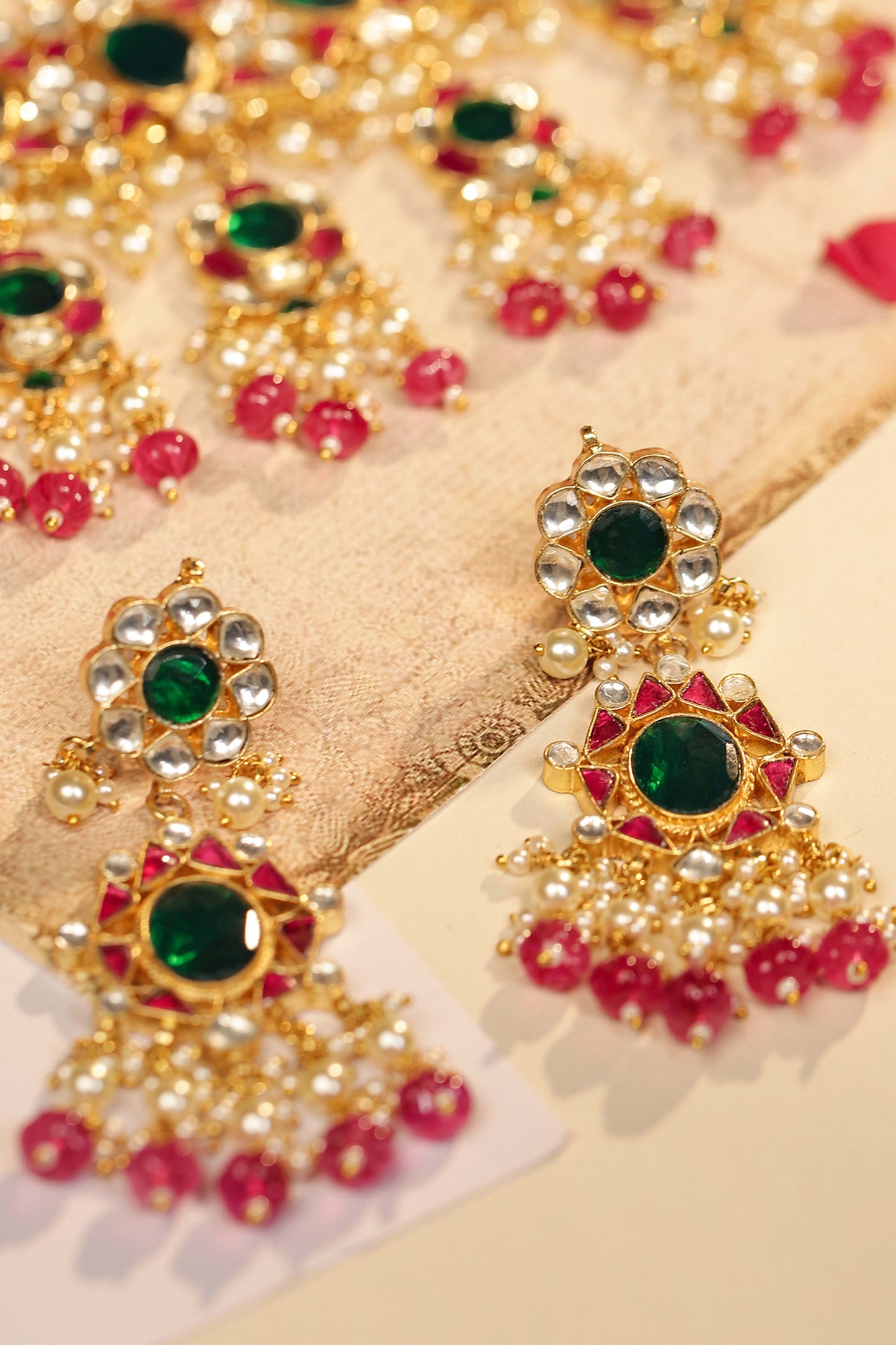 Handmade Multicolor Bridal Kundan Choker Necklace Set with Maang Tikka