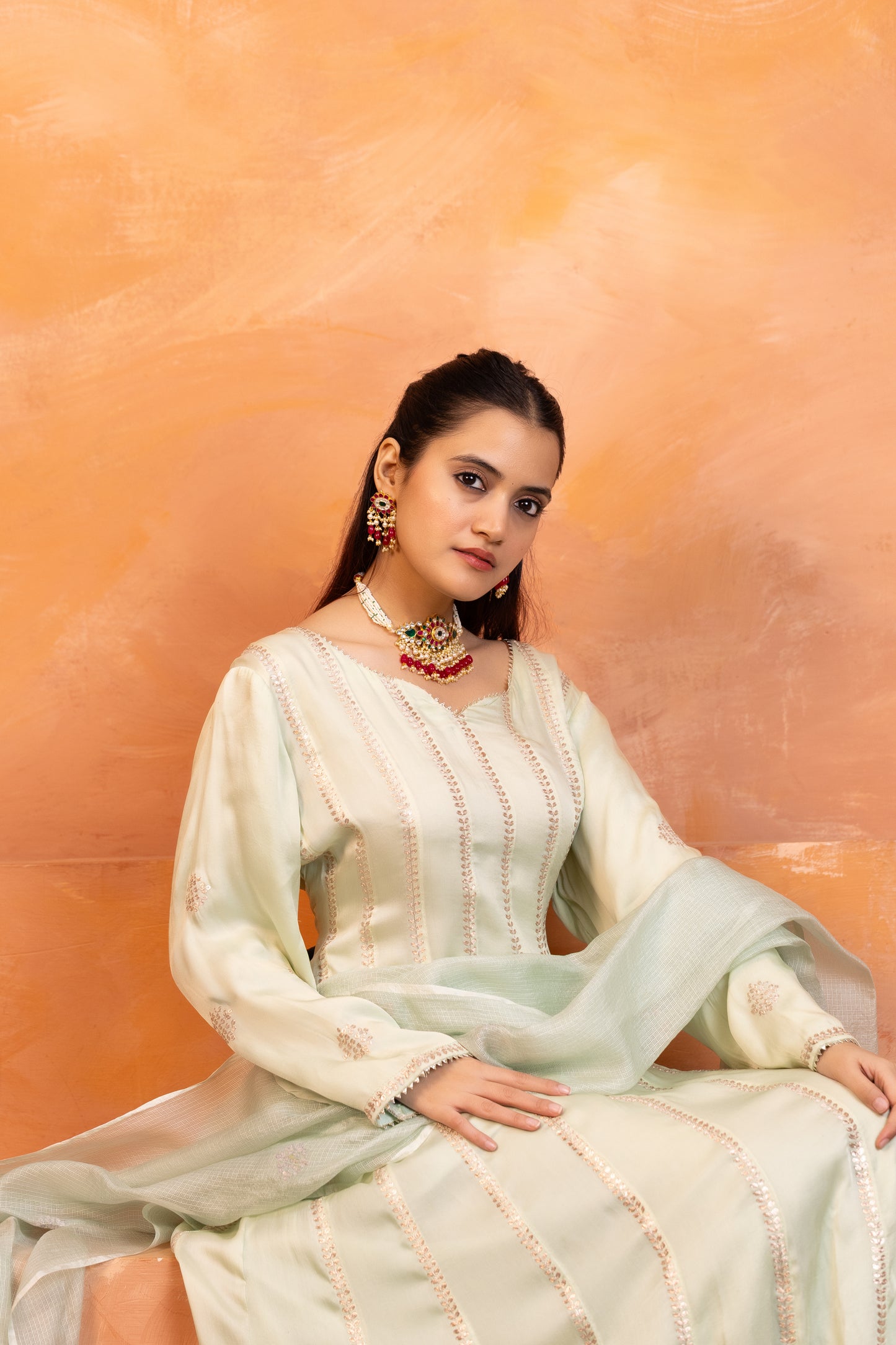 Red Kundan Bridal Choker Necklace Earrings Set – Traditional Jewelry