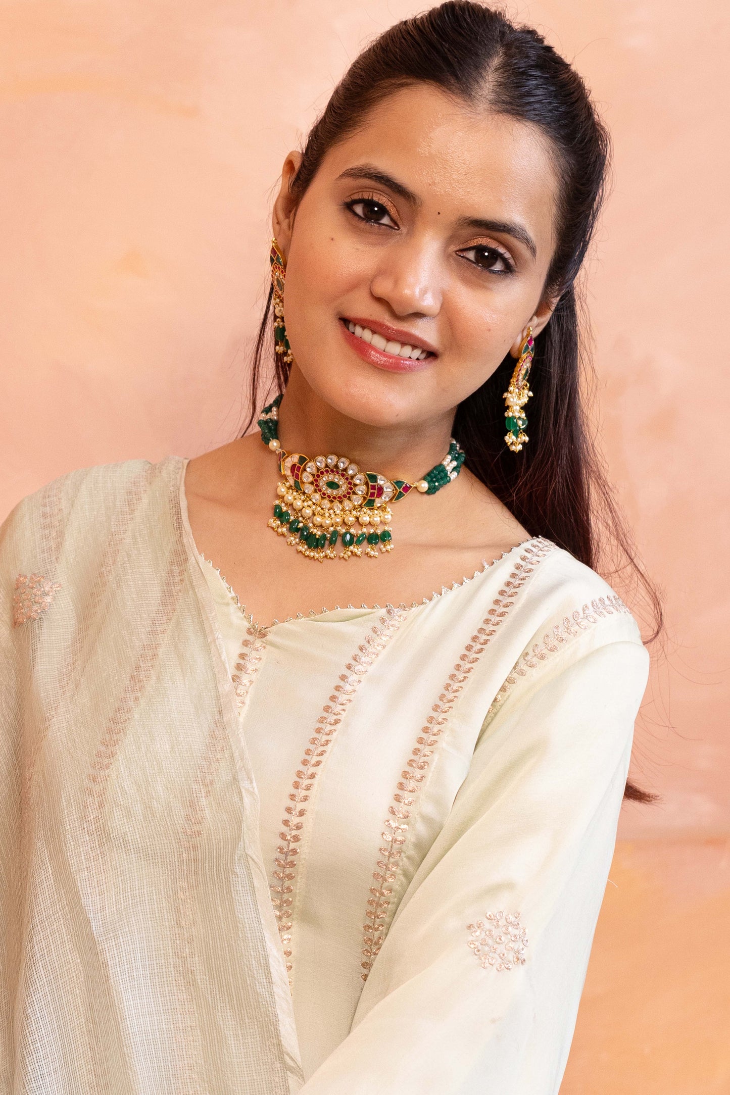 Tarini Multicolor Kundan Festive Choker Necklace Set for Weddings & Celebrations