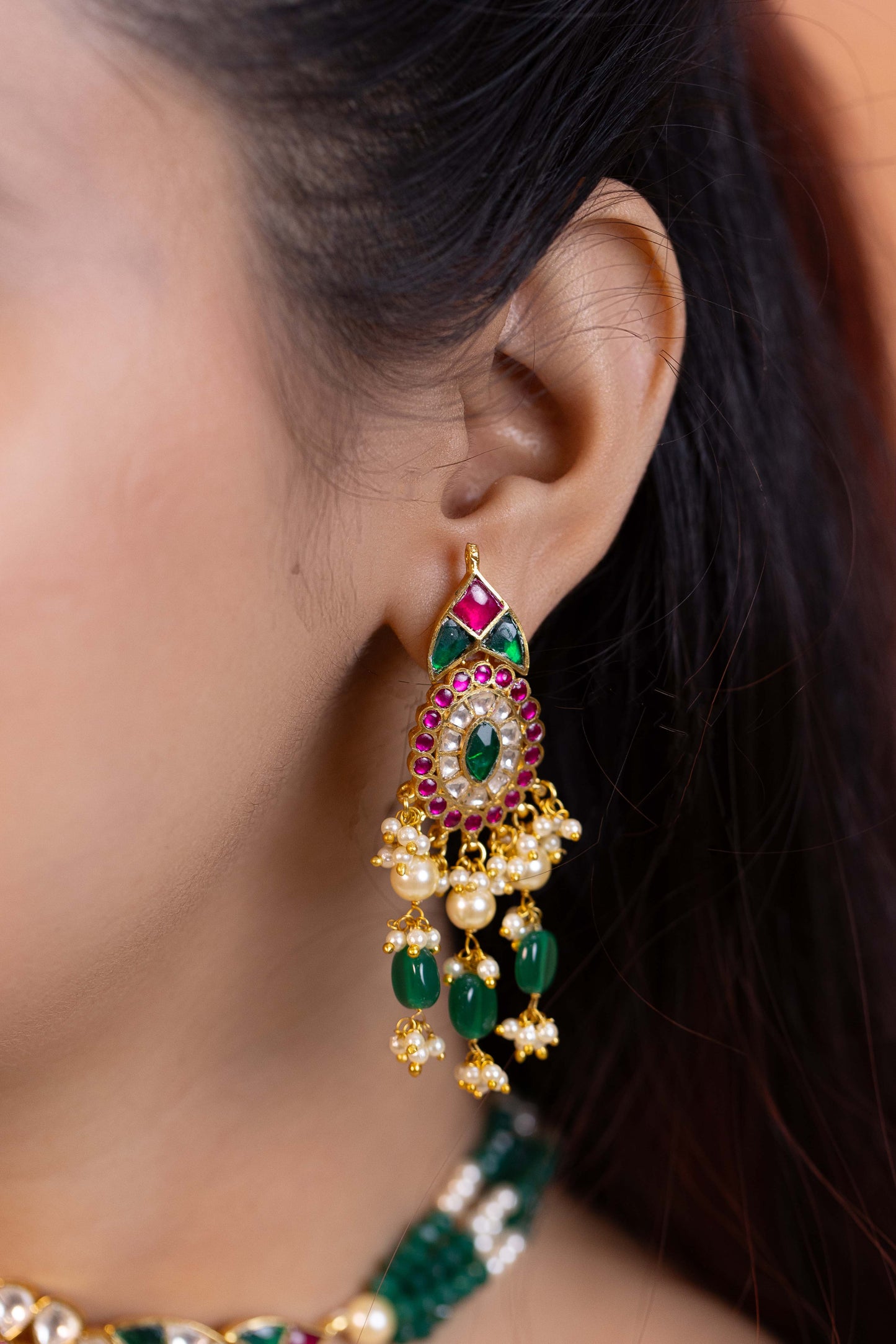 Tarini Multicolor Kundan Festive Choker Necklace Set for Weddings & Celebrations