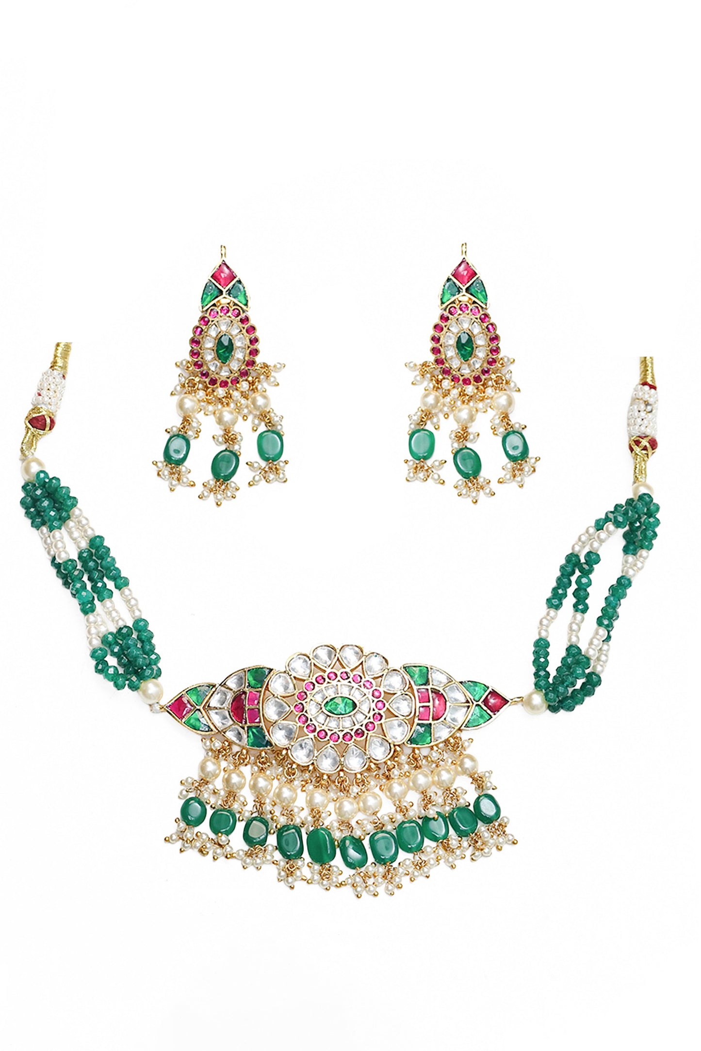 Tarini Multicolor Kundan Festive Choker Necklace Set for Weddings & Celebrations