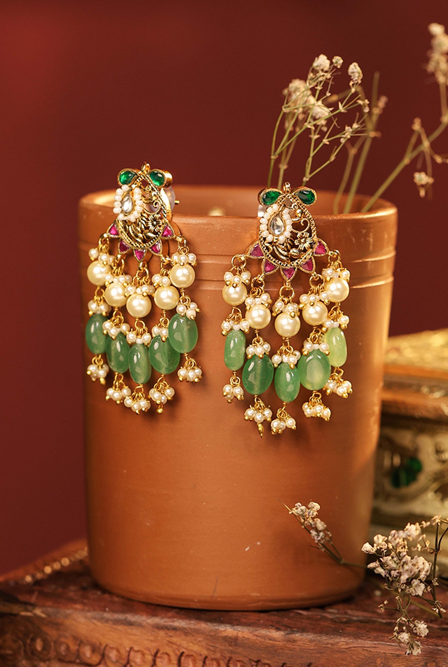 Chandrika Festive Pearl & Kundan Traditional Choker Necklace Set for Weddings