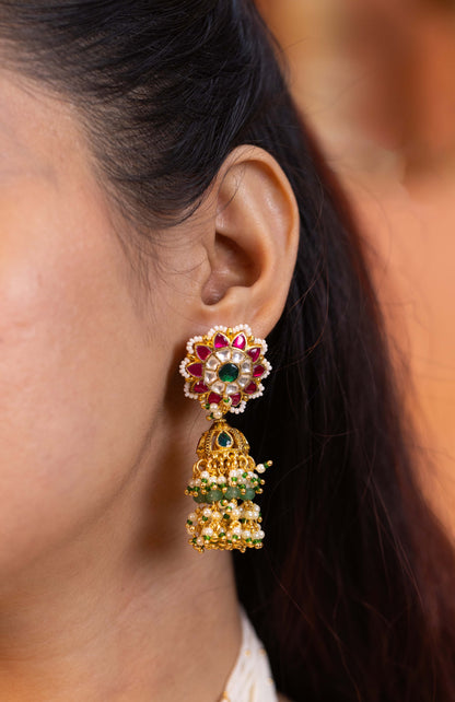 Multicolor Pearl Necklace Set, Pearl Jewelry, Bridal & Festive Necklace For Bridal