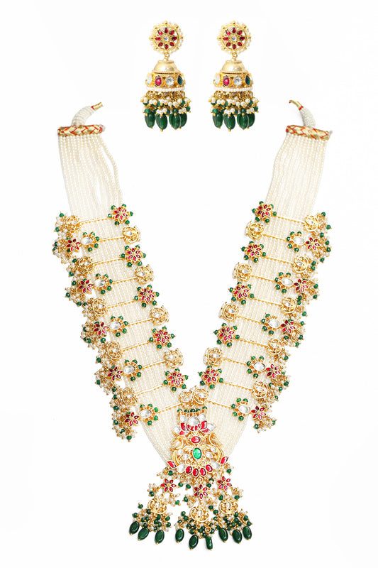 Rajshree Royal Multicolor Kundan Haar Jewellery Set with Elegant Ethnic Finish
