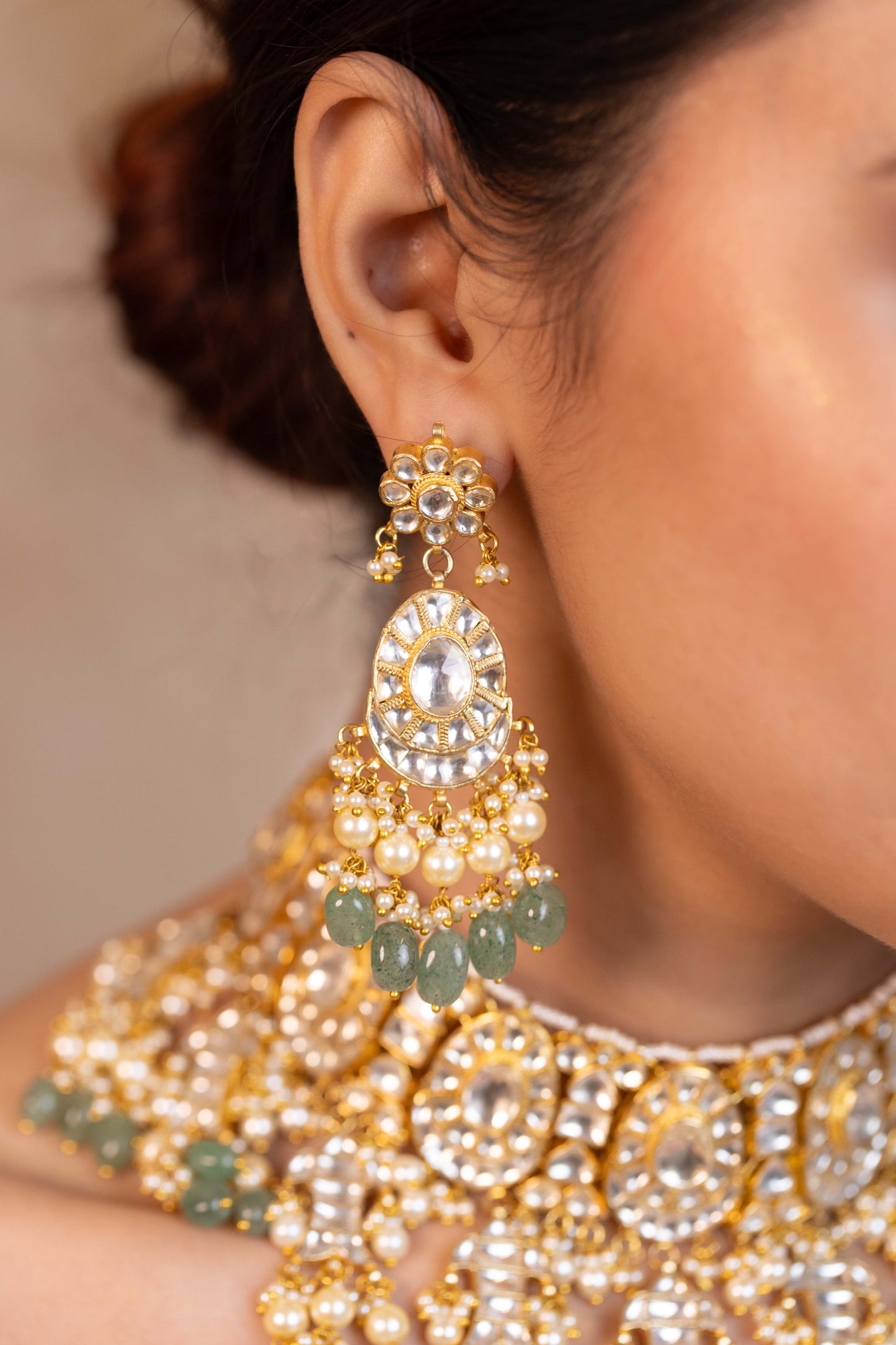 Royal Style Kundan Bridal Choker Set, Ethnic Indian Wedding Jewelry