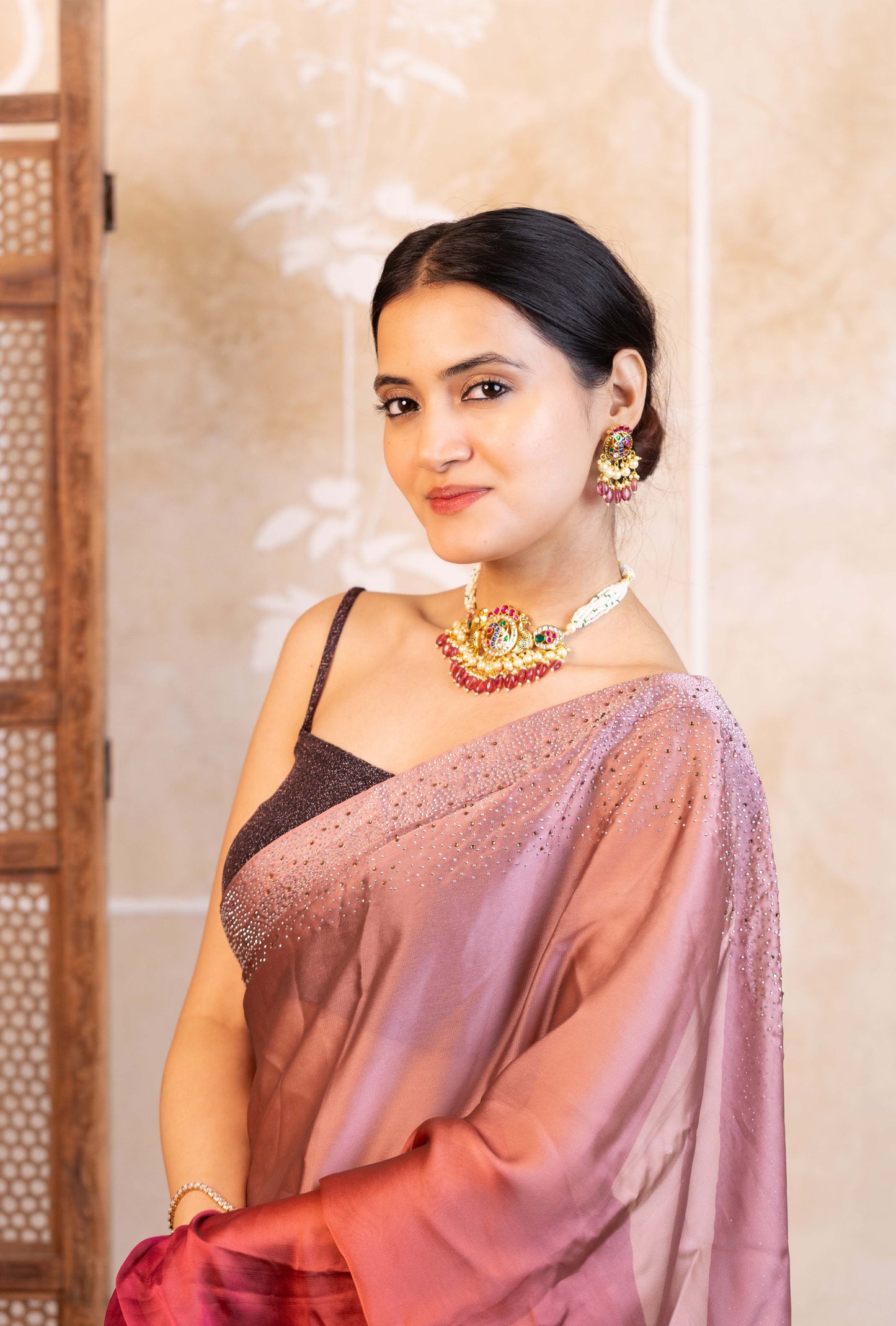 Peacock Design Pearl Choker Set – South Indian Bridal Necklace Jewelry