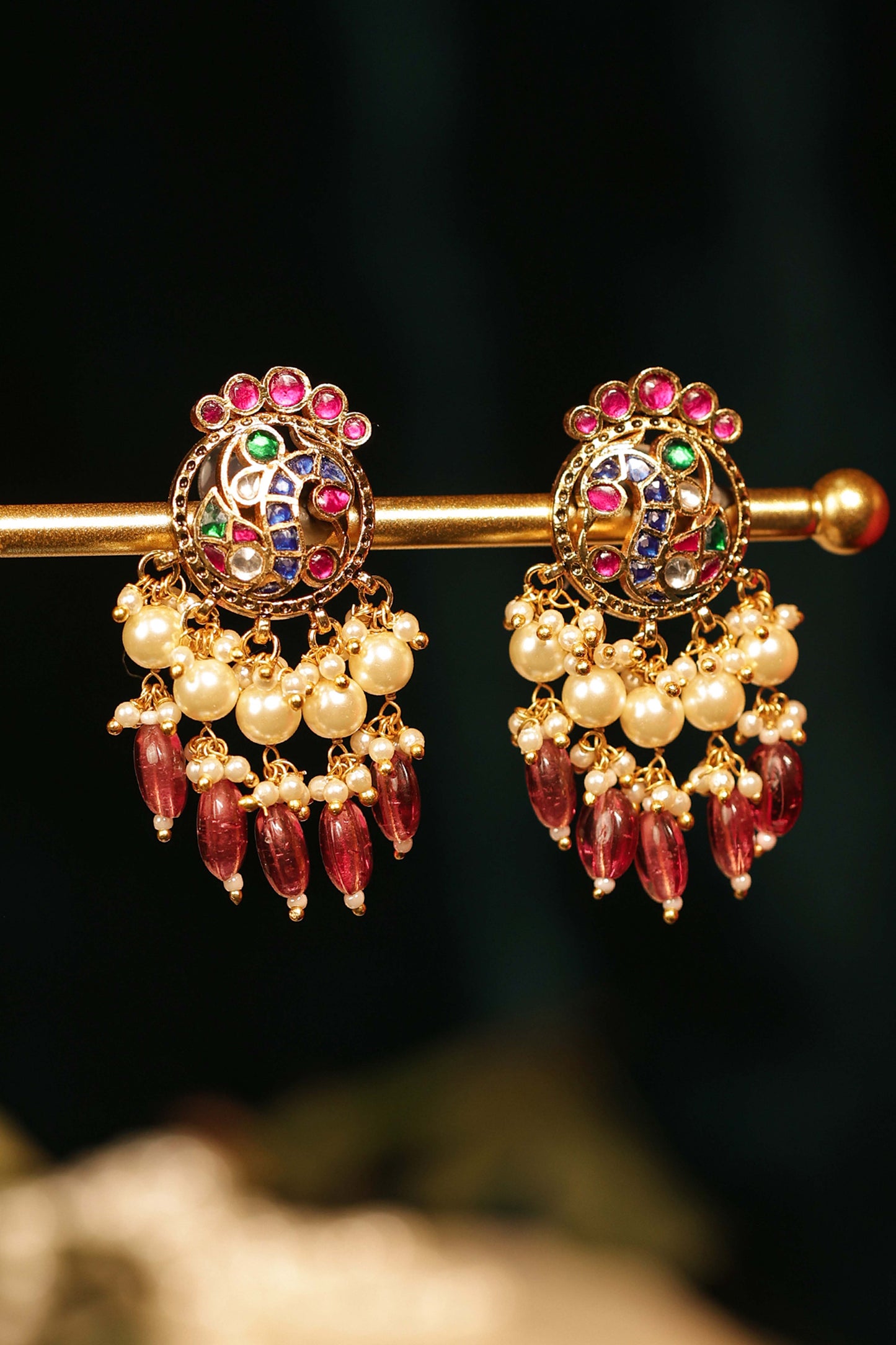 Peacock Design Pearl Choker Set – South Indian Bridal Necklace Jewelry