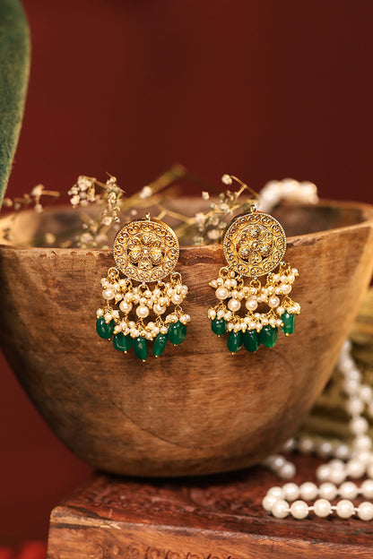 Prithika Green Beads Kundan Choker Necklace – Traditional Indian Jewelry